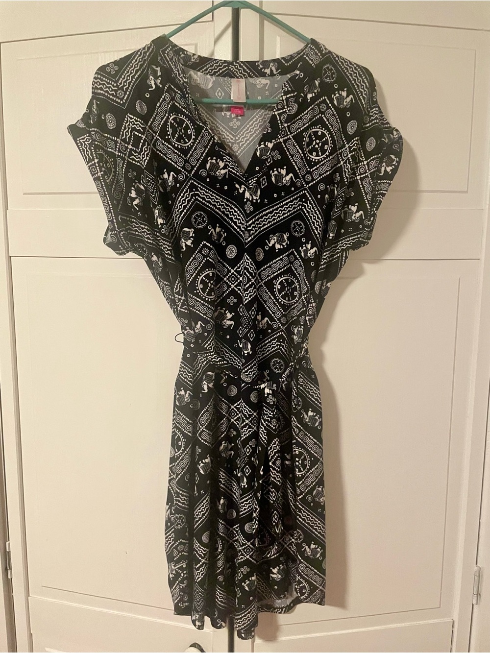 Black and White Bandana Print Mini Dress